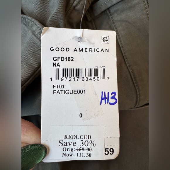 Good American High Rise Barrel Jeans Ft01 Green NWT Size 25 - Picture 7 of 16